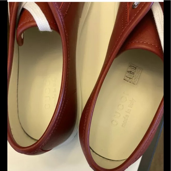Gucci Red Leather Miro'soft Logo Sneakers - Picture 5 of 16